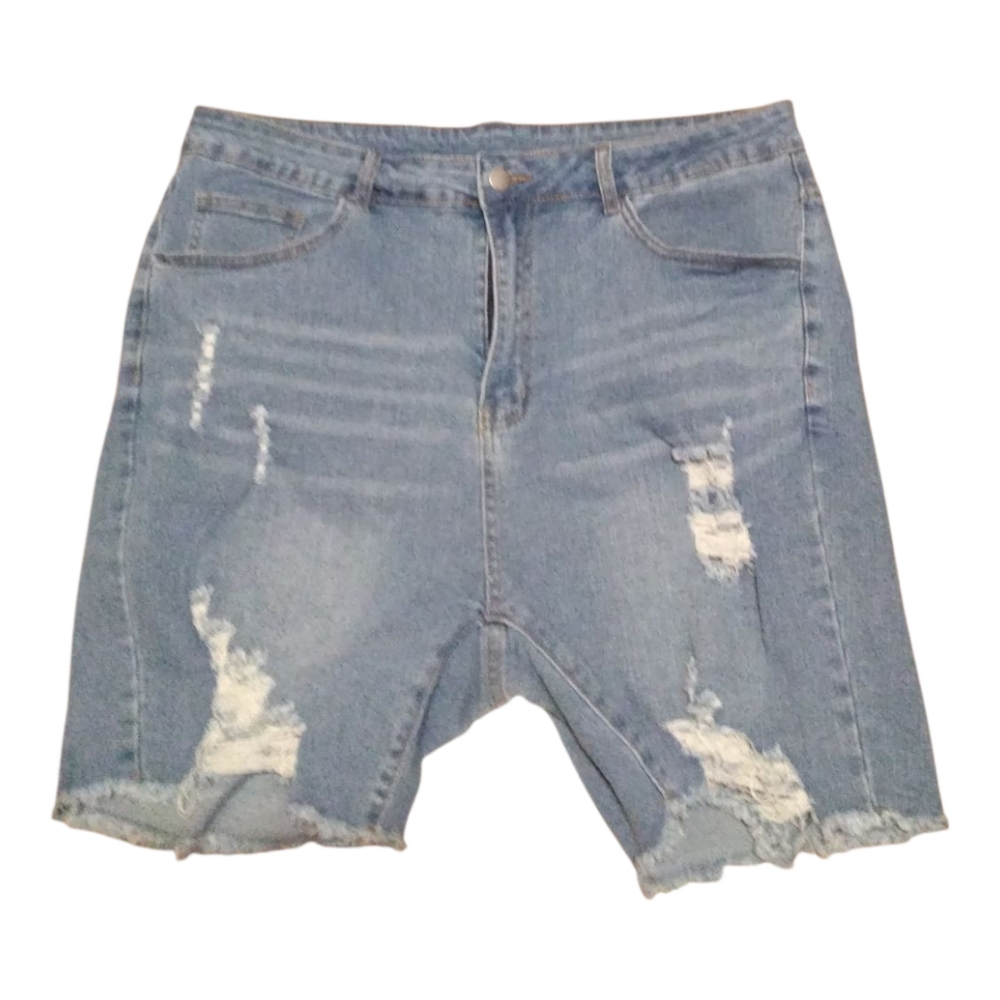SHEIN Blue Distressed Jean Shorts 2X